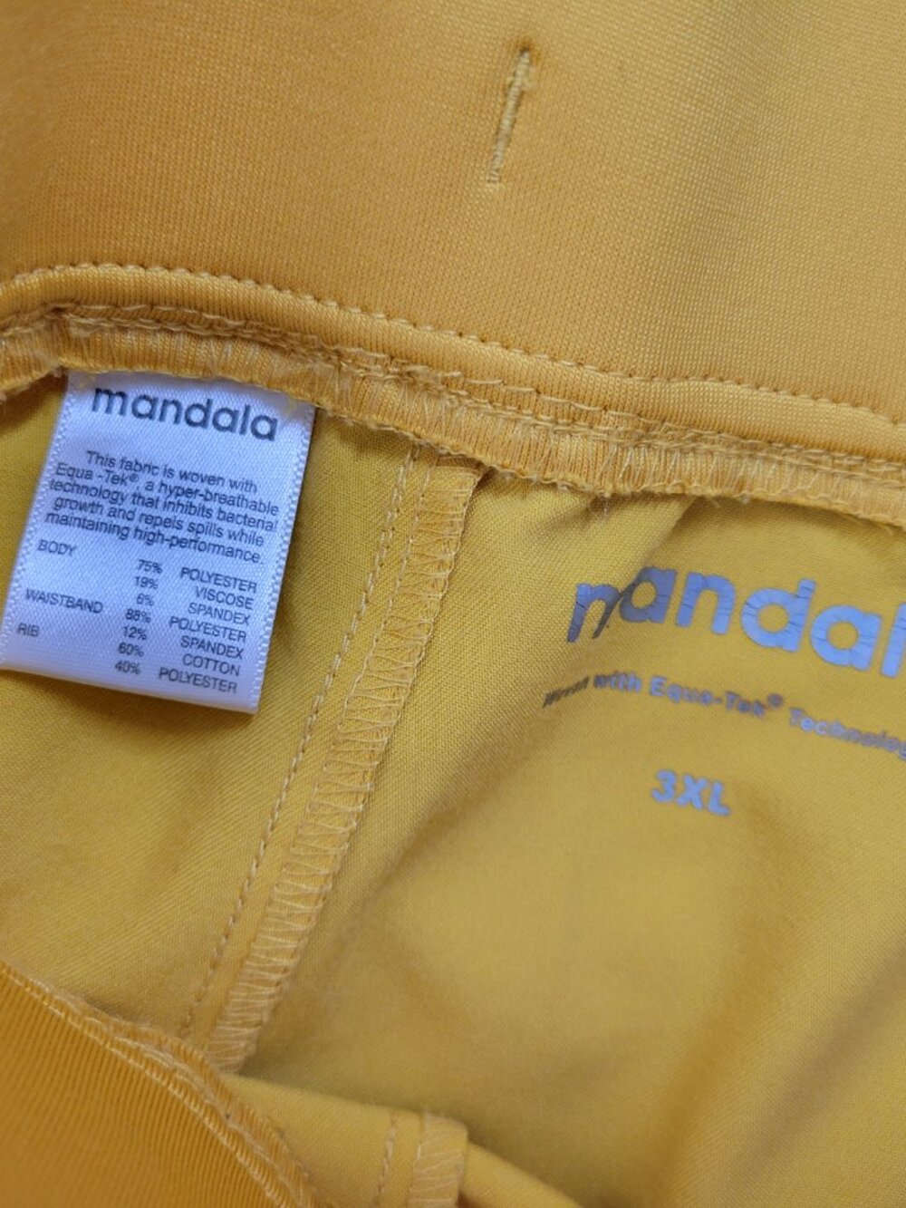 Mandala Women 3XL Gold Jogger Pants Drawstring Elastic Waist Pockets YEL20E - Picture 8 of 9